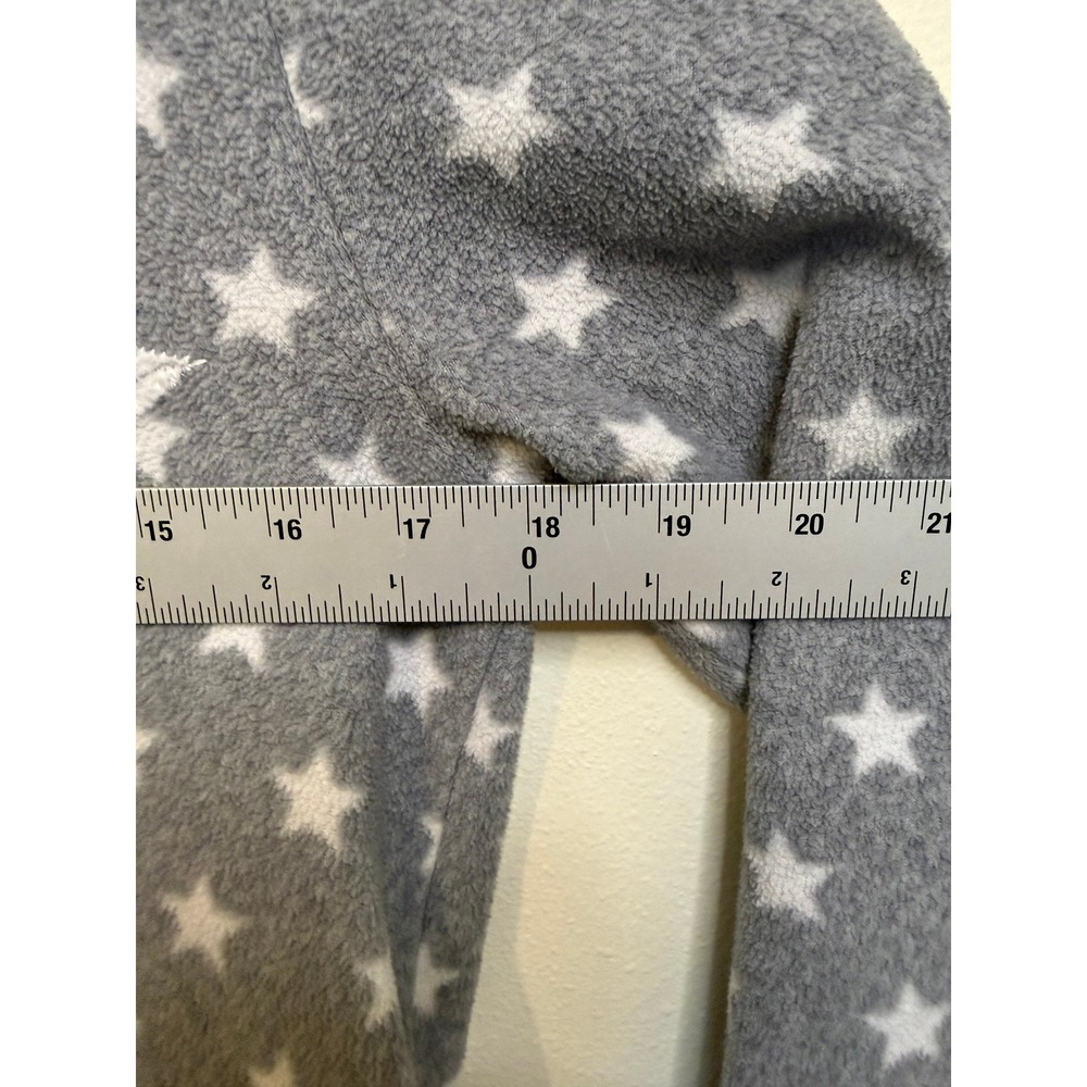 Winter Warmth Pajama Top Womens S Gray Excellent Star Print Fleece High Low - Picture 3 of 5